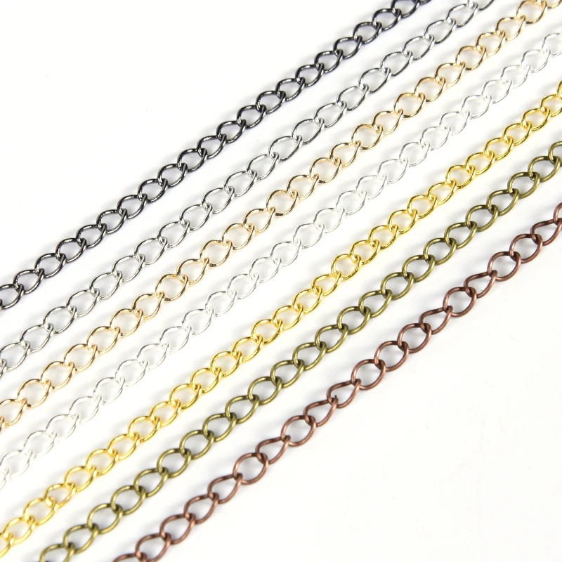 

5Meters 2.5/ 2.8/3.6mm Gold Silver Color Metal Copper Extension Necklace Chain For Jewelry Making DIY Crafts Findings Supplies
