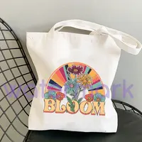 Bloom Tote Bag Organic Cotton Totes  Aesthetic Shopping Bag Reusable Bag Wedding Gift Floral Bag Vintage Canvas Tote Retro Bag