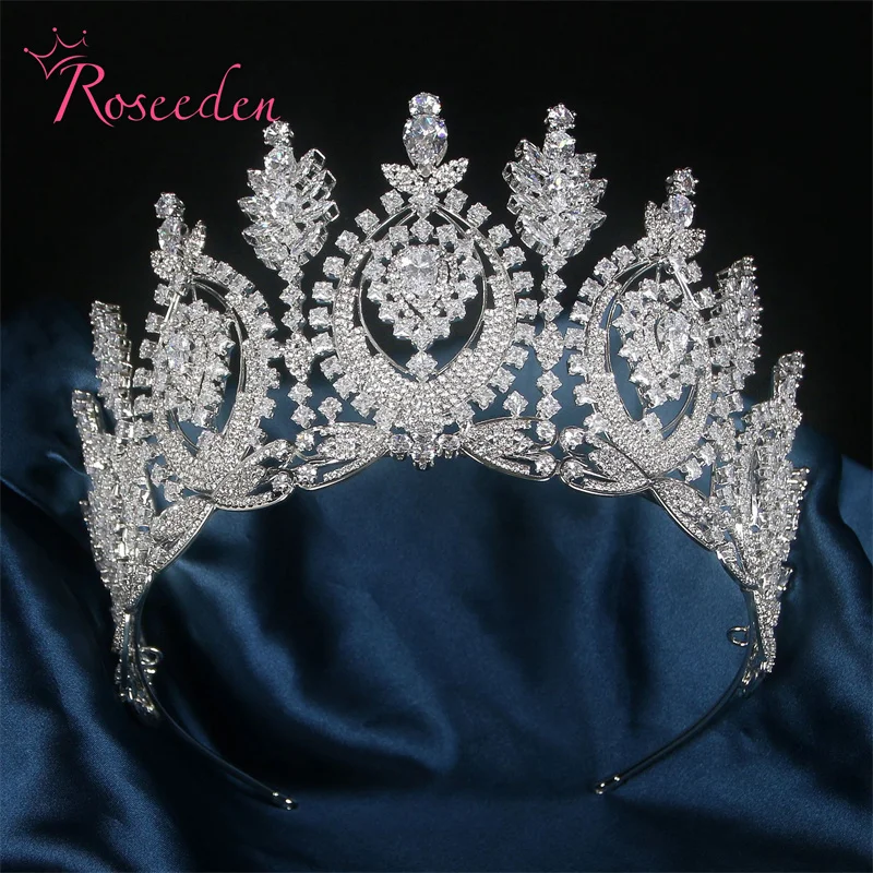 

Модный свадебный головной убор ювелирные изделия циркониевая диадема невесты барокко CZ принцесса RE4698