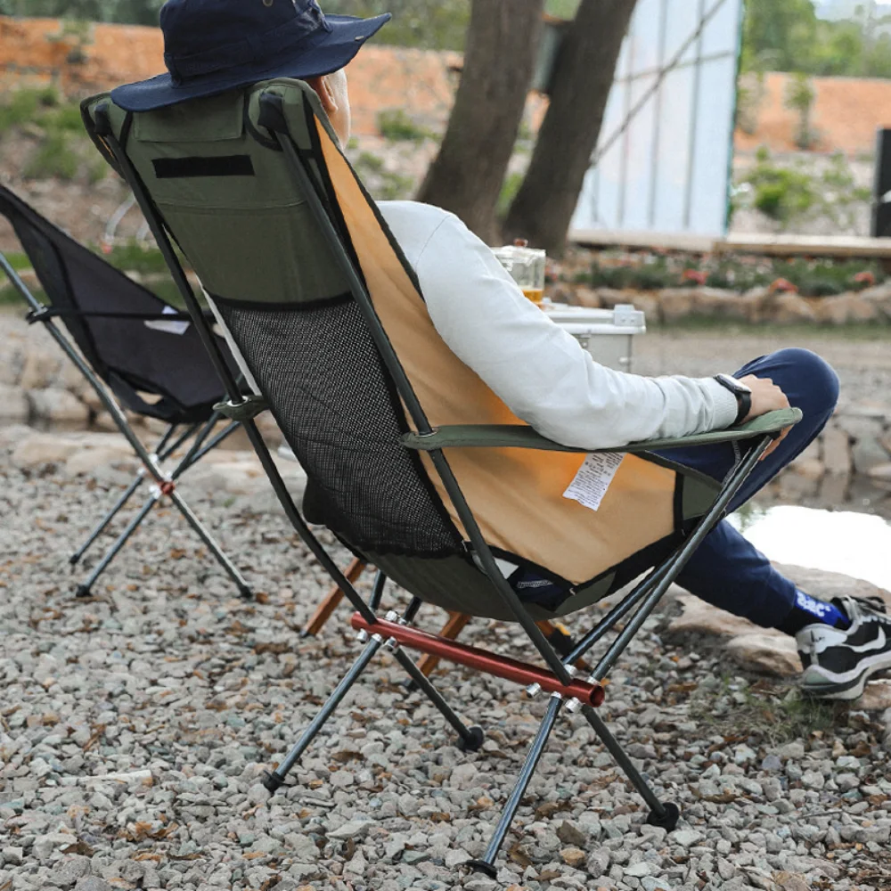 

Outdoor aluminum alloy fishing chair, back chair, picnic folding chair, camping stool, beach chair, bearing 100KG