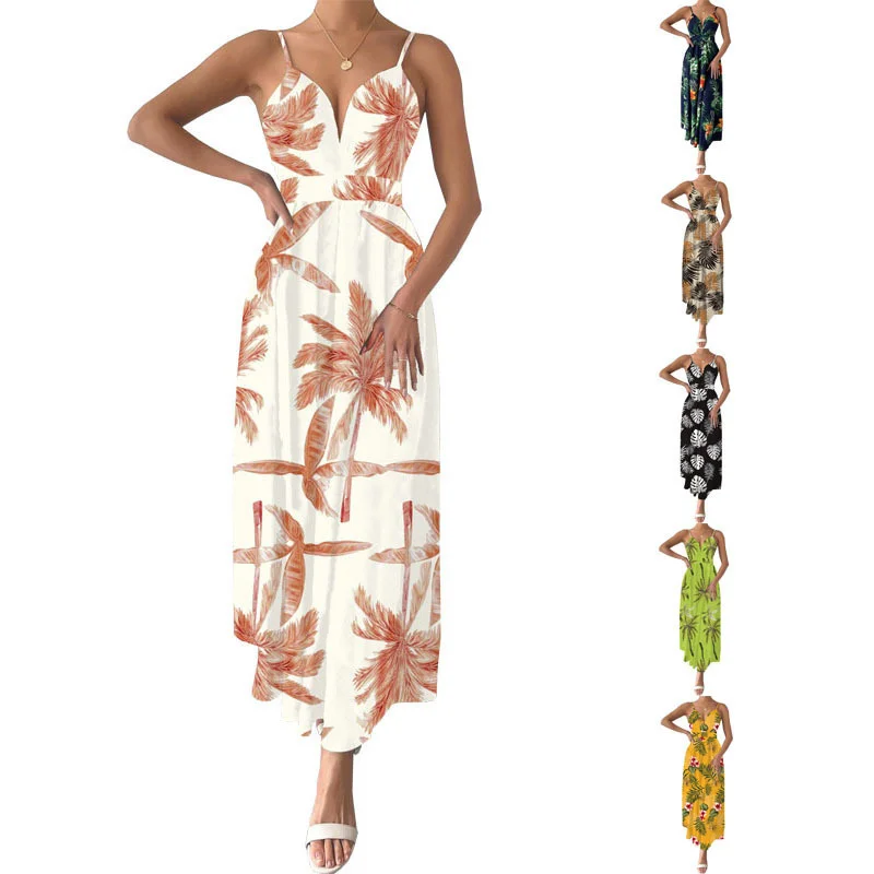 

2022 New Women's Dress Printed Colorful Waist Drawstring Skirt