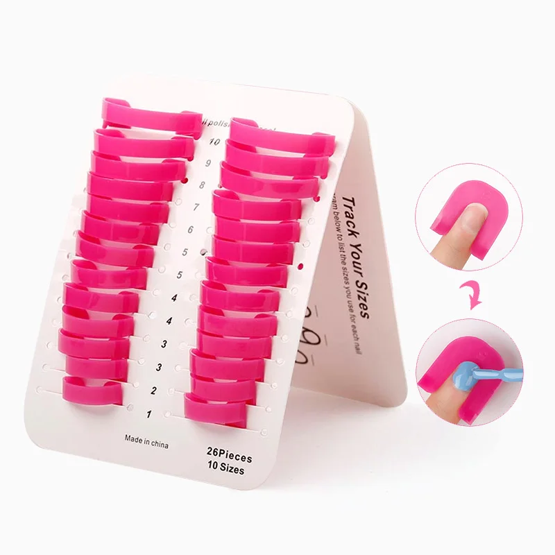 Гель-лак для ногтей защитный экран 26 шт./компл. G изогнутые зажимы лак на палец