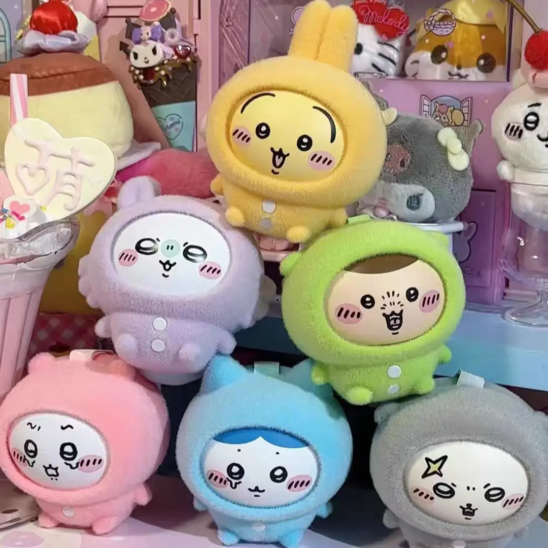 Фото 100% натуральная серия пижам MINISO X Chiikawas, скамья на лице, серия Hachiware, меняющая лицо, подвески Momonga, подарки для друзей №1