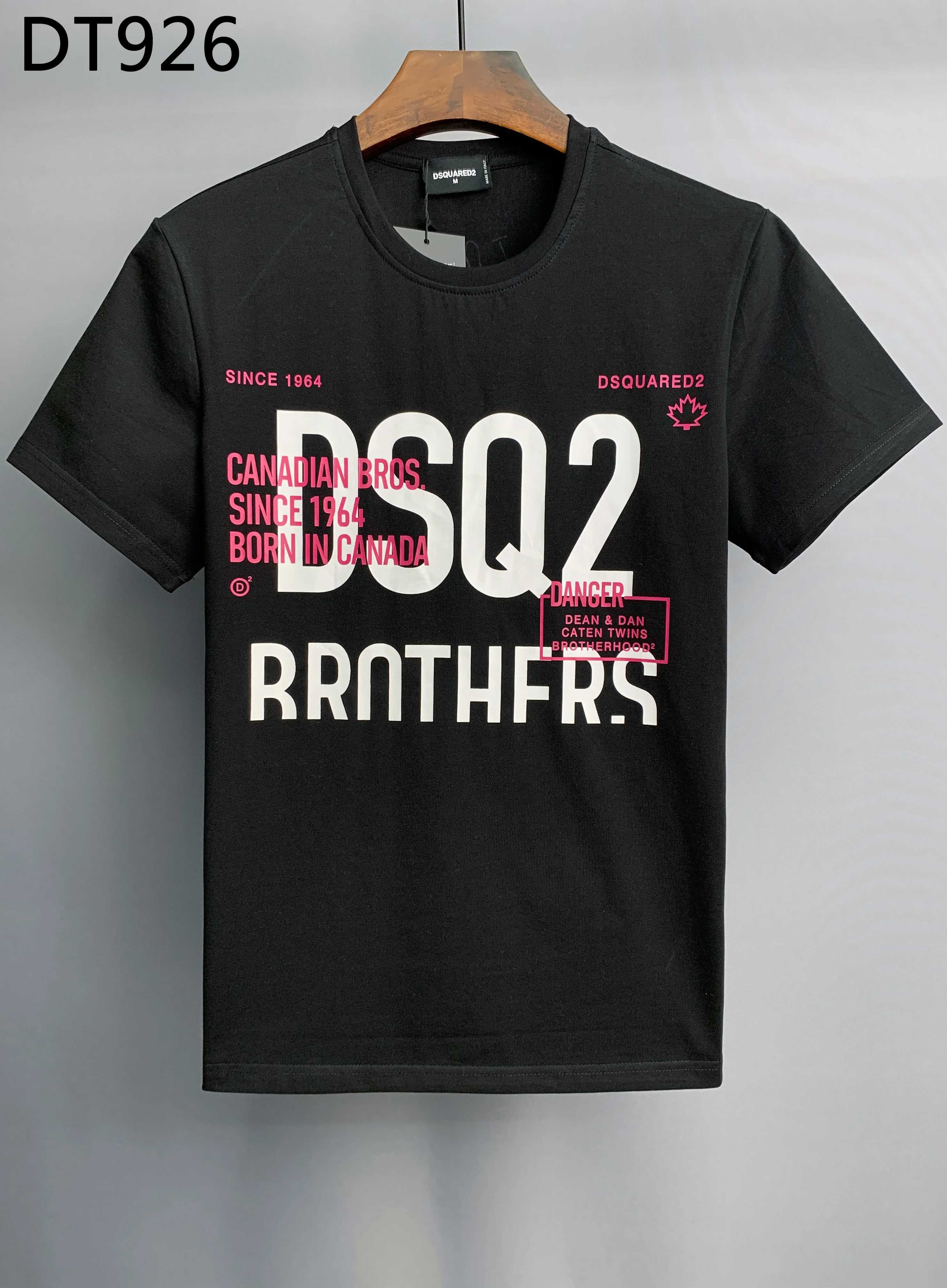 

DSQUARED2 summer style cotton casual black T-shirt casual O-neck T-shirt short-sleeved DSQ2 letter T-shirt for men