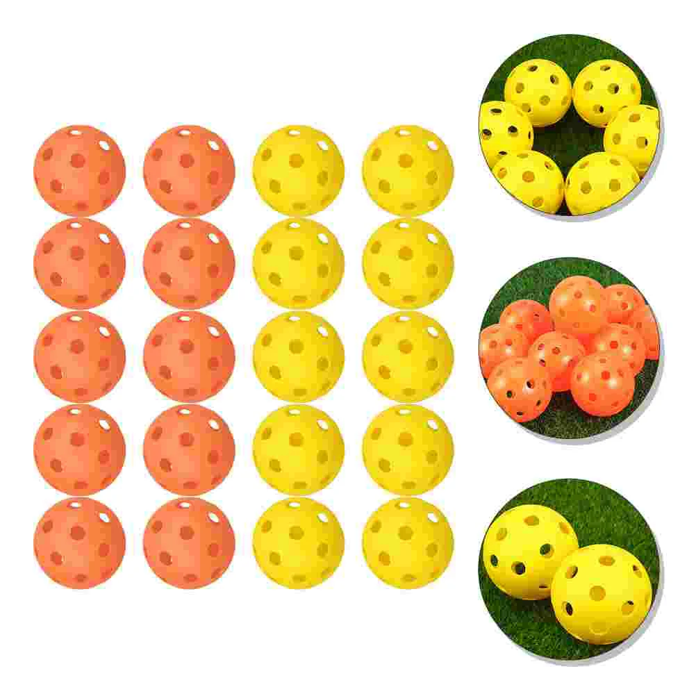 

30 Pcs Golf Hole Color Balls Training Golfs Golfing Supplies Baseball Pe Plastic Indoor Orange