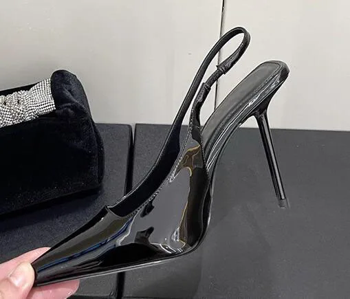 Женские туфли-лодочки на шпильке Moraima черные туфли из лакированной кожи с острым