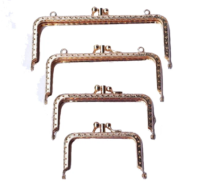 10pcs/lot  2 Color Metal Frame Purse for Clutch Coins Bag Handle Kiss Clasp Lock Accessories For Bag 8.5/10.5/12.5/15/18cm