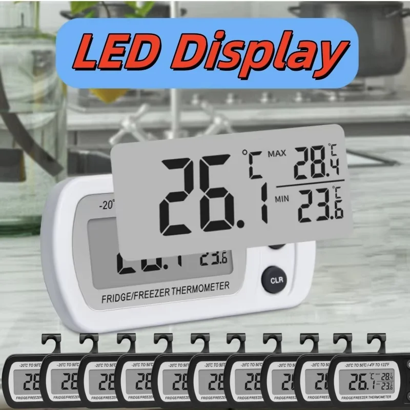 10 ~ 1 шт. цифровой термометр гигрометр ЖК-дисплей многоцелевой холодильник для