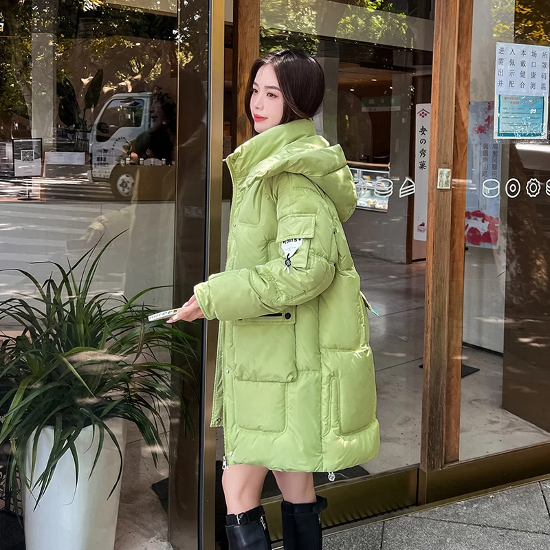 Winter Down Jacket Women Thick Down Cotton Padded Bubble Coat Female Fashion Hooded Long Parkas Mujer Quilted Jackets Overcoat