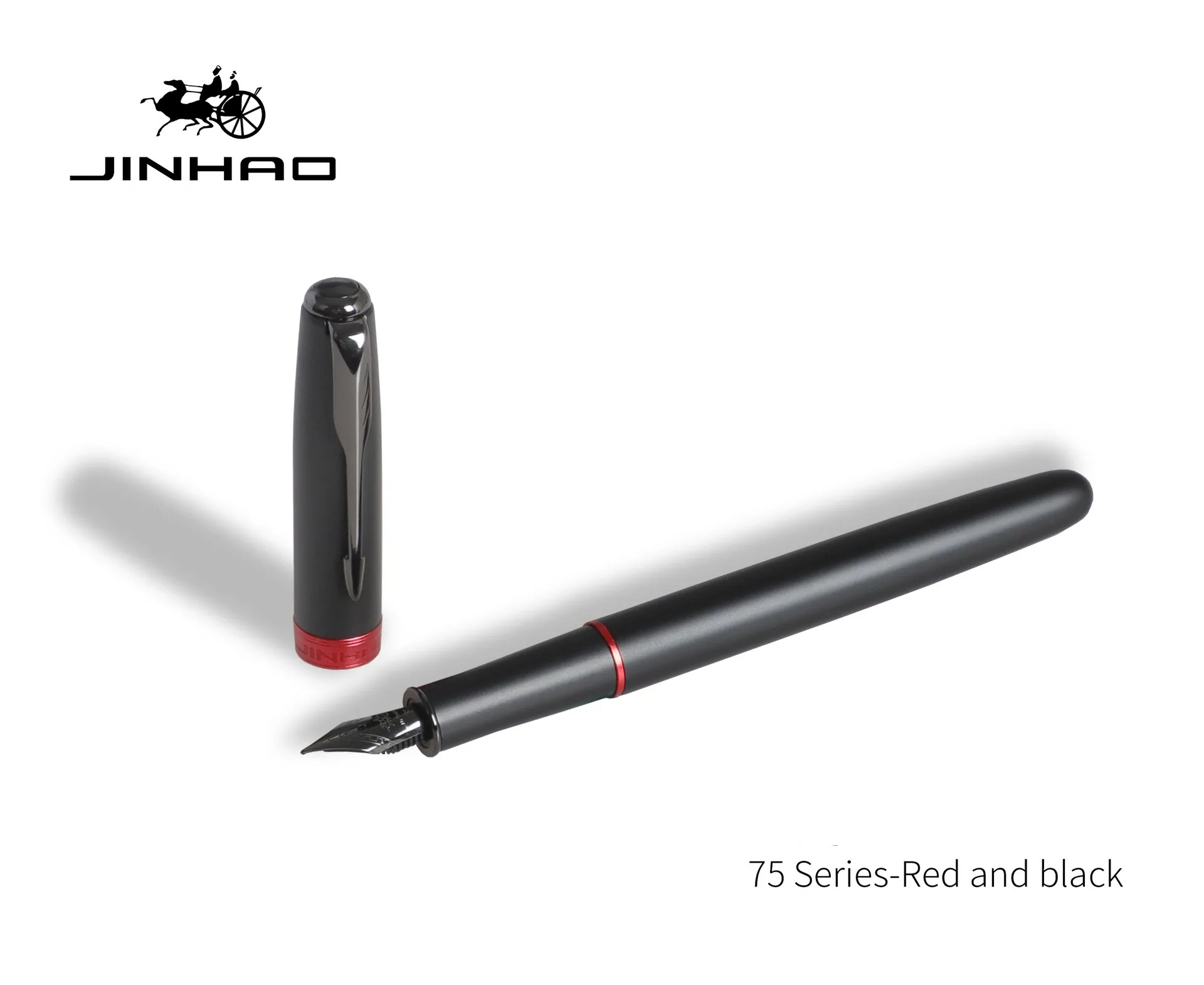 

Jinhao 75 металлическая перьевая ручка черная красная