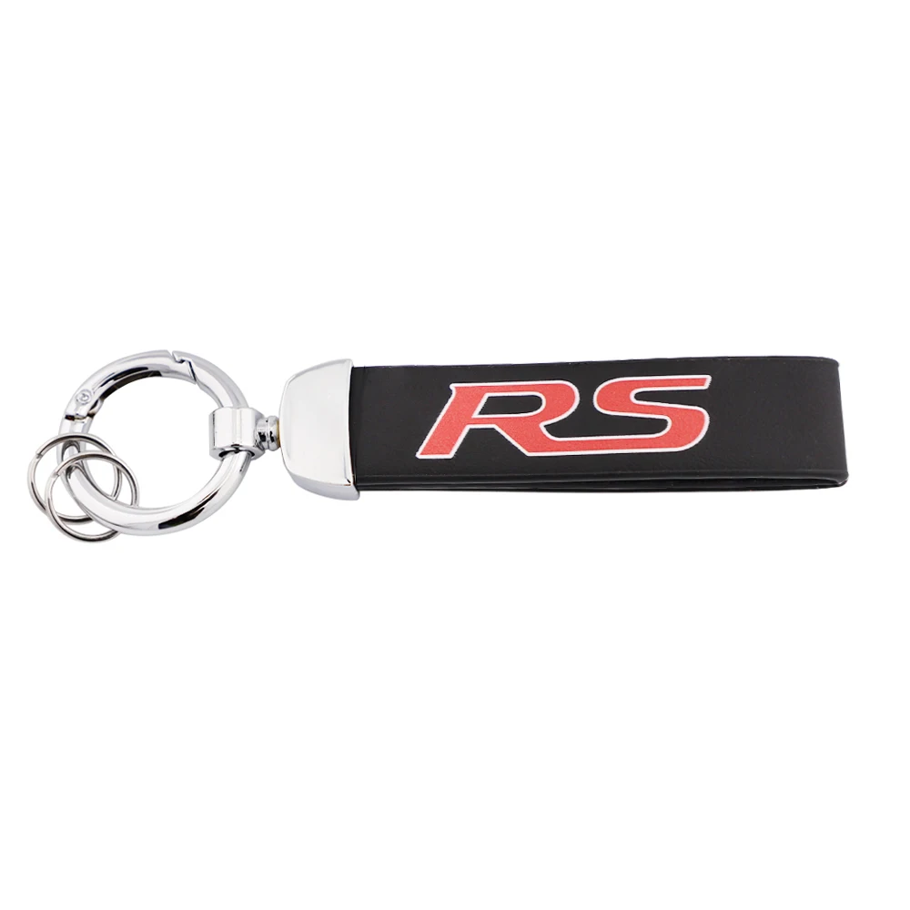 

Fashion Sports High Quality Leather Keychain 4s Custom Gift Key Rings with RS Letter RS Logo Keychain Decorative Storage Keys