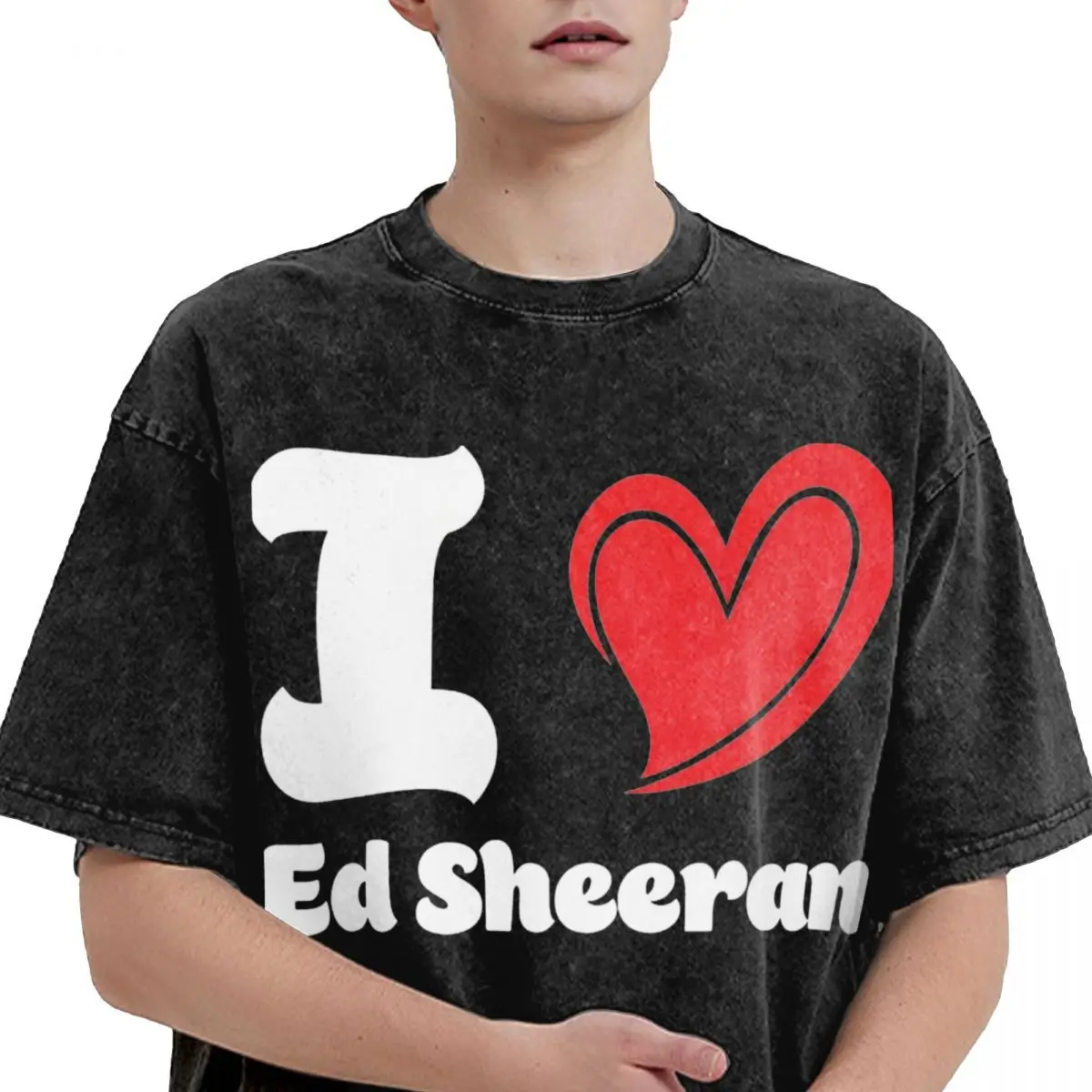 Футболка с надписью I Love Ed Sheeran Пляжная футболка Y2K в стиле ретро свободная