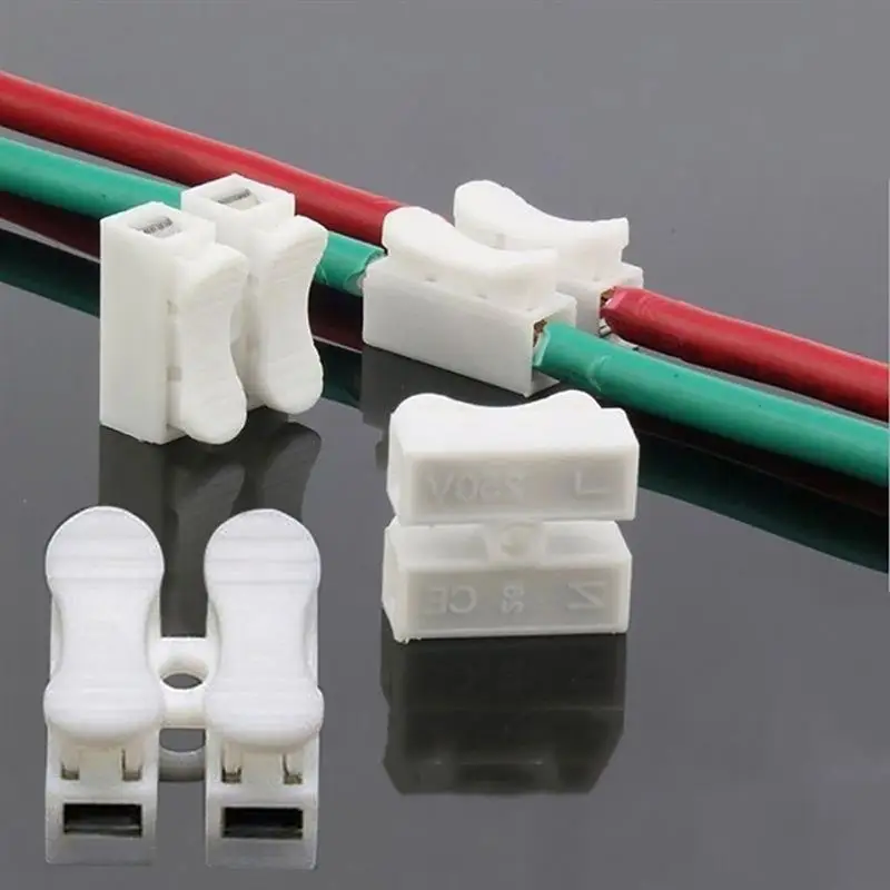 

40PCS/lot Quick Splice Lock Wire Connectors CH2 2Pins Electrical Cable Terminals 20x17.5x13.5mm