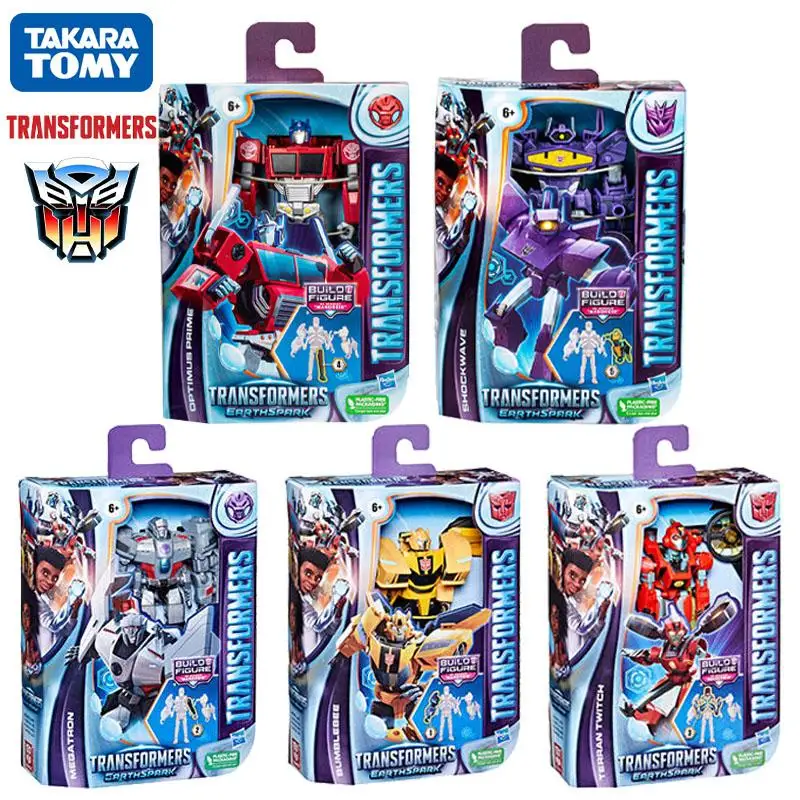 Takara Tomy Transformers Earthspark Deluxe Optimus Prime Bumblebee Megatron Shockwave Terran Twitch Converting Characters Toys