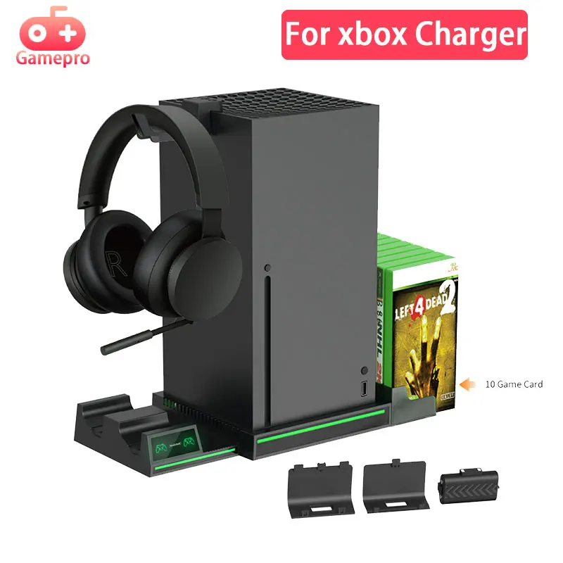 

Dual Controller Charge Station For Xbox SeriesX Games Charging Dock Cooling Vertical Stand Charger for Xbox ONE/S/X Console