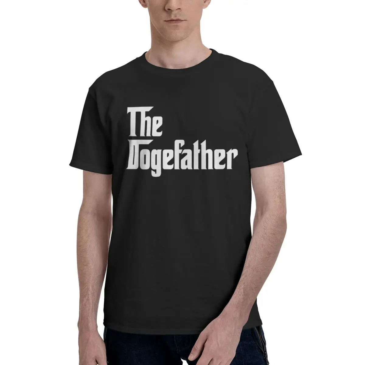 Фото Мужская футболка The Dogefather 2025, винтажная мужская рубашка большого размера с хлопковыми рукавами на заказ №2