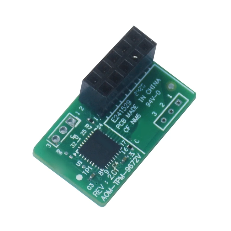 МОДУЛЬ TPM AOM-TPM-9672V TPM2.0 с 10 контактами для наблюдения (зеленый)