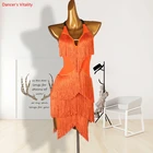 Платье для латиноамериканских танцев, женское платье для латиноамериканских танцев, детское платье из спандекса на заказ