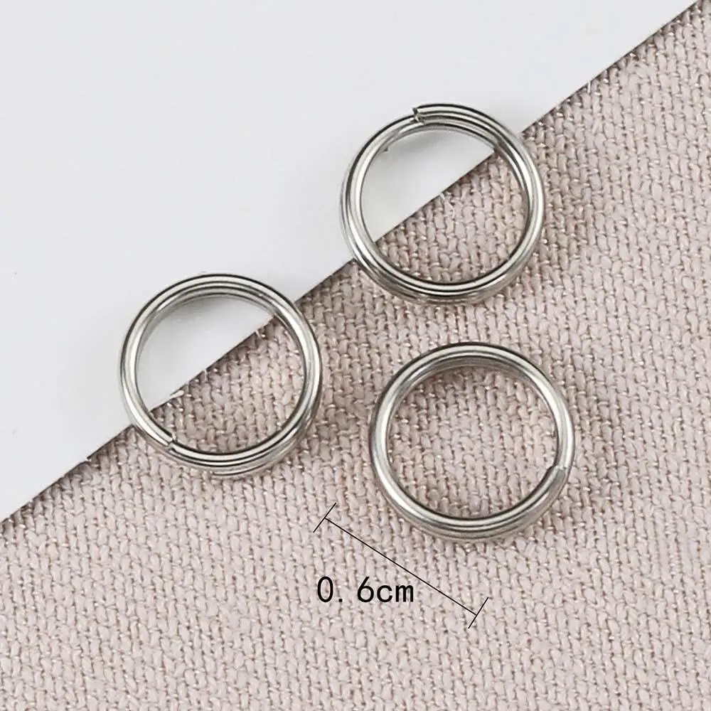 50pcs 6mm - 20mm Stainless Steel Double Loop Keychain Split Ring Connectors for Keyring DIY Jewelry Making Supplies Accessories