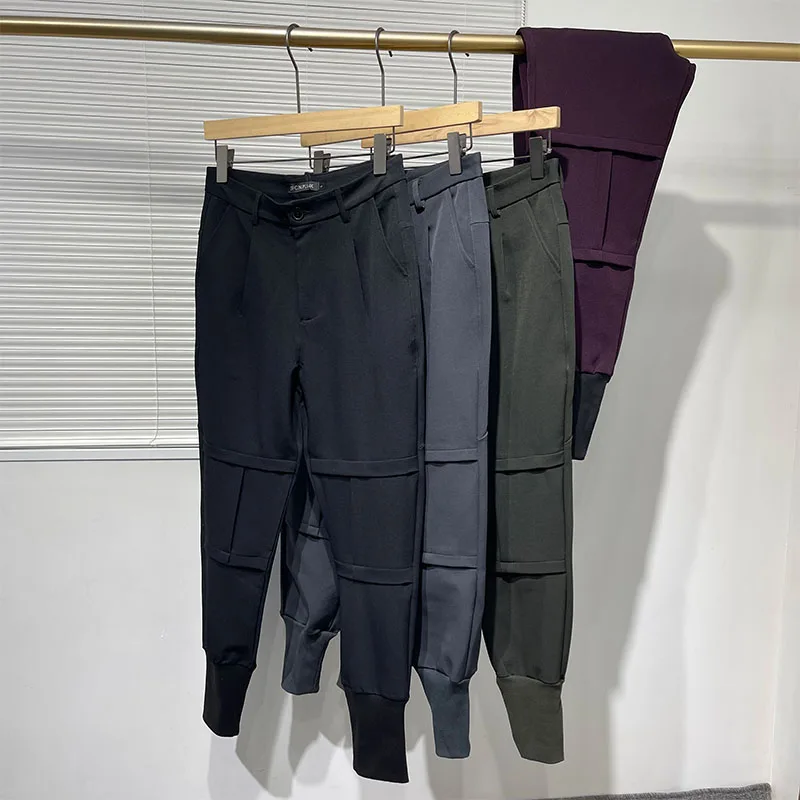 Men's Simple Black Slim Fitting Leggings 2022 Spring New Korean Fashion Trend Versatile Slim Leggings Youth Casual Sports Pants