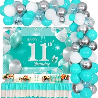 teal 11131621st birthday decorations sweet turquoise silver background and balloon arch kit girls birthday party supplies
