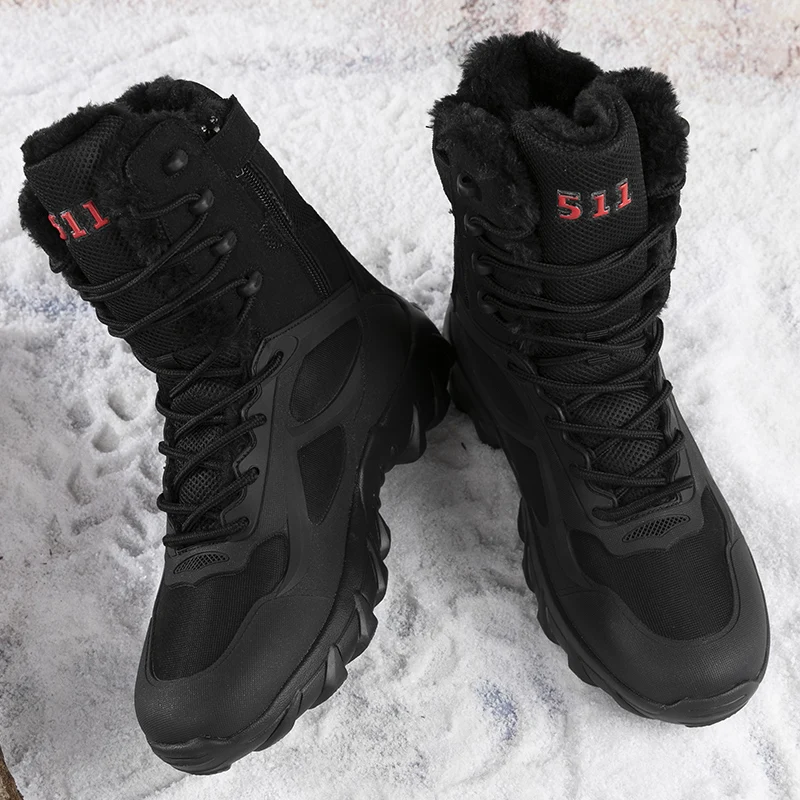 

Men Military Boots Men's Desert Combat Boots Outdoor Man non-slip Snow Boots Male waterproof Tactical Boots platform Ankle Boots