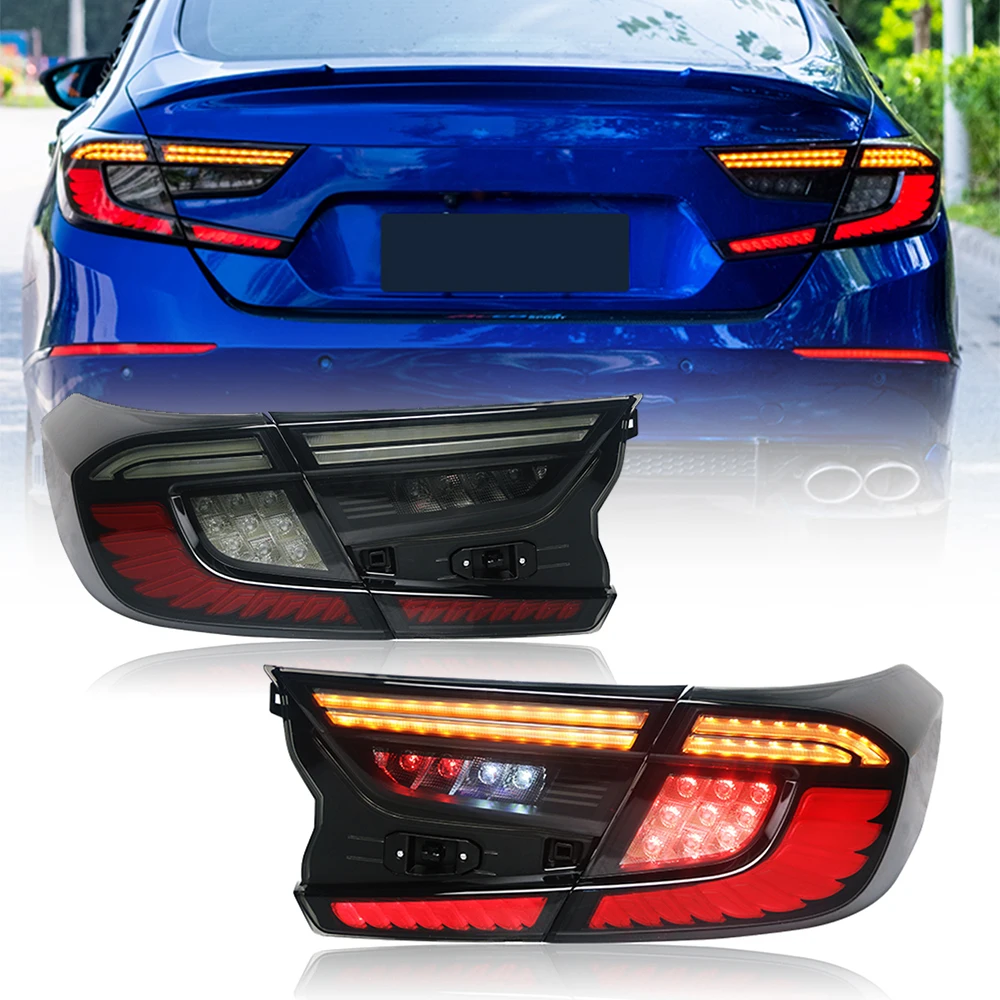 

10th Gen For Honda Accord Taillight 2018-2021 LED Running light Streamer Turn Signal Dual Reversing light Car Tail Lamp Assembly