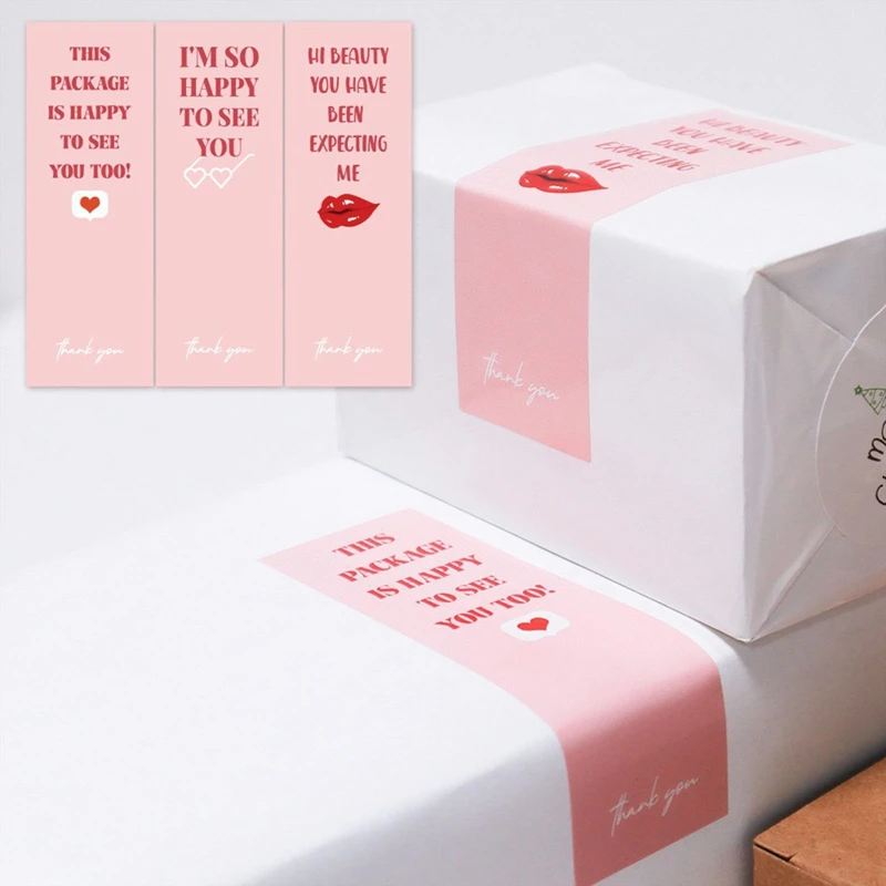 

Cute Pink Package Sticker Thank You Packaging Sealing Decoration Sticker Birthday Gift Decor Sticker Pacty Festival Gift Sticker