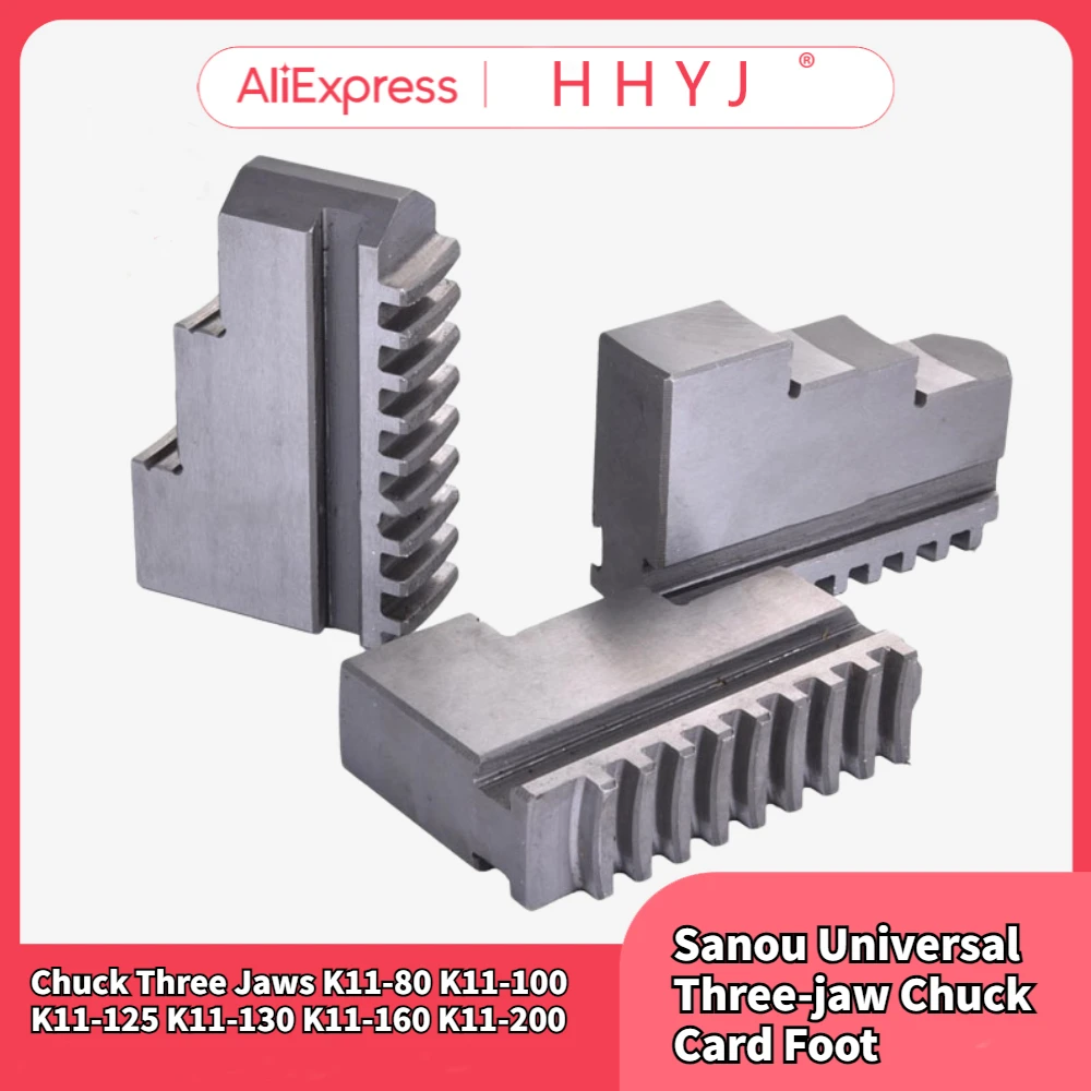 

K11-80 K11-100 K11-125 K11-130 K11-160 K11-200 Chuck Three Jaws Universal Three-jaw Chuck Card Foot 3Pcs/Set Mechanical Lathe