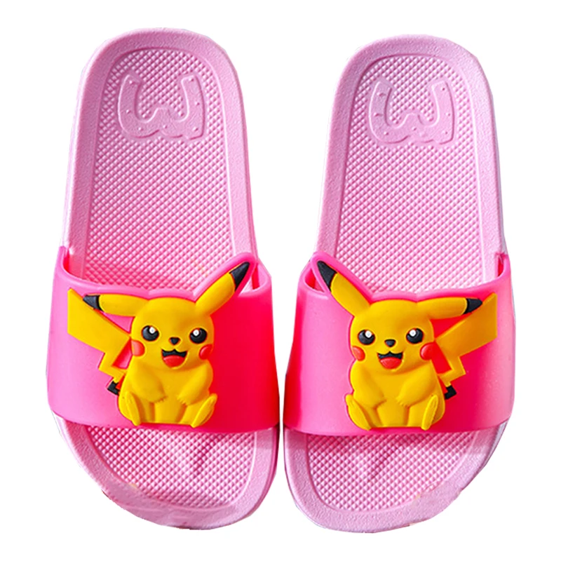 

Летние тапочки с аниме Kawaii Pokemon Pikachu Popped, пляжная обувь, Детская домашняя нескользящая обувь для ванной комнаты для девочек и мальчиков, 2022