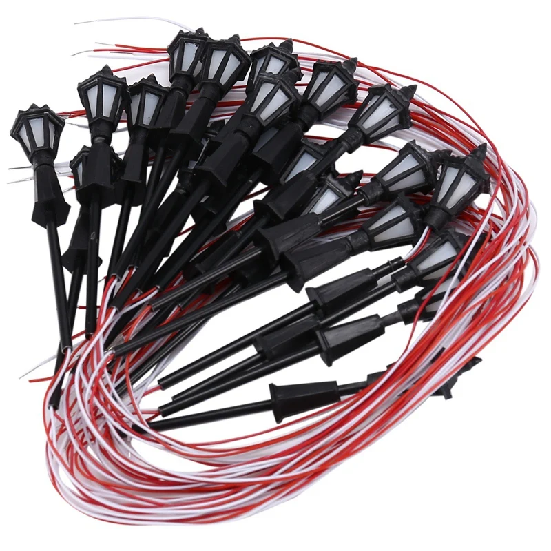 

20 шт., 7 см, модель железной дороги, светодиодные лампы, настенный светильник s 1:100, масштаб 3 в, садовый ландшафтный светильник, уличный светил...