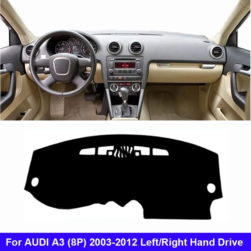 

Car Inner Dashboard Cover Dash Mat Carpet For Audi A3 8P 2003 - 2012 LHD RHD 2 Layers Sunshade 2006 2007 2008 2009 2010 2011