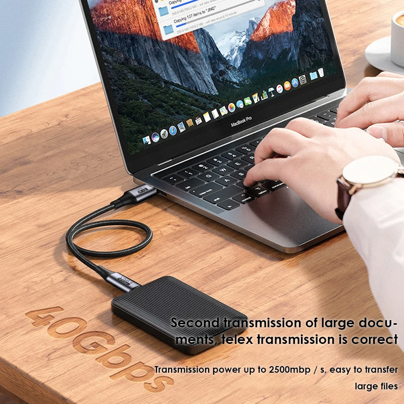 

8k@60hz Cable Fast Charging Pd 100w 5a 40gbps Data Cable 5a Portable Data Cable For Macbook Usb Type C To Type C Cable