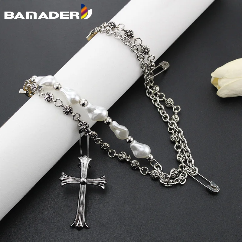 

BAMADER 48cmBag Decoration Chain Silver Metal Chain Bag Strap PICOTIN LOCK Bucket Bag Pearl Decoration Chain handbag Accessories