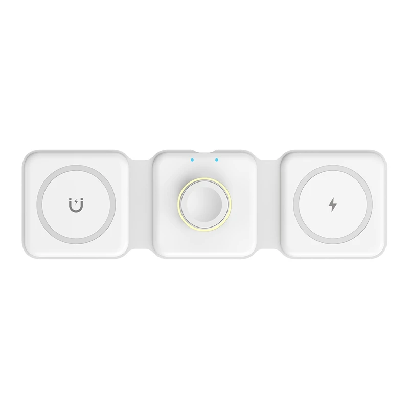 

Hot 15W Magnetic Wireless Charger 3 In 1 Stand Foldable For Iphone 13 12 Pro Max Iwatch 7 6 SE Portable Fast Chargers