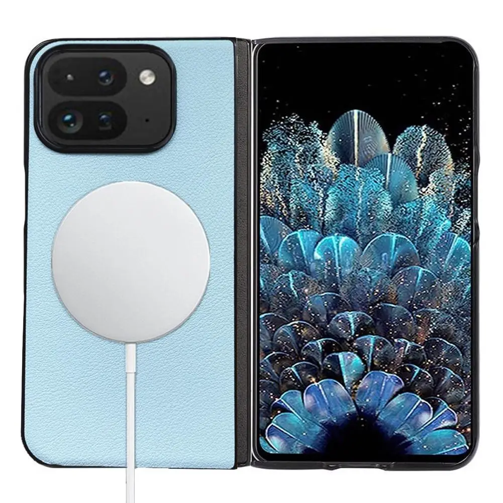 Складной телефон со встроенной магнитной кожаной текстурой подходит для Google Pixel 9