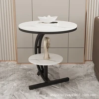 circular contracted rock plate balcony sofa tea table angle of mini stool tank while light luxury table sitting room furniture