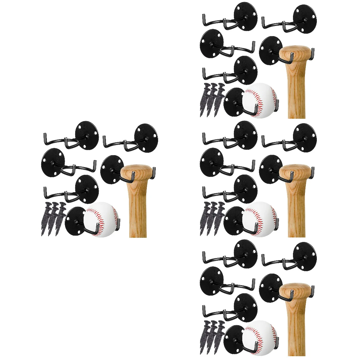 

24 Pcs Baseball Bat Holders Multipurpose Sturdy Bat Racks Wall Mounted Display Hangers