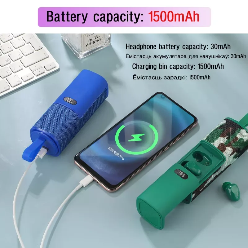 

Новая портативная Bluetooth-колонка, беспроводная водонепроницаемая уличная колонка с басами, мобильный источник питания, Bluetooth-гарнитура, стер...