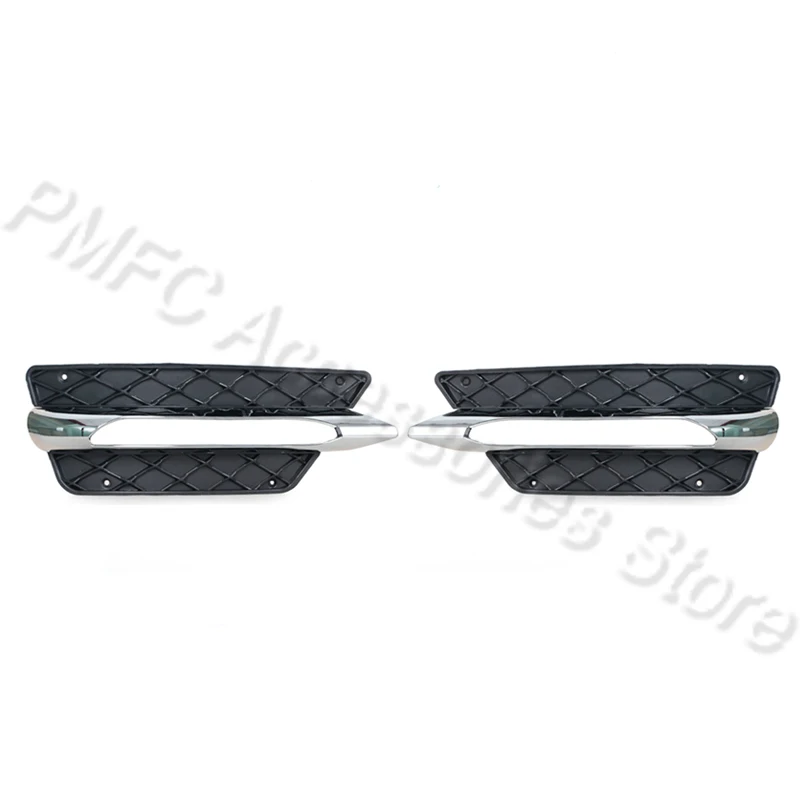 

Решетки переднего бампера автомобиля, черный хромированный чехол для противотуманных фар для Mercedes-Benz W204 C250 C350 C-Class 2012 2013 2014 A 2048851453