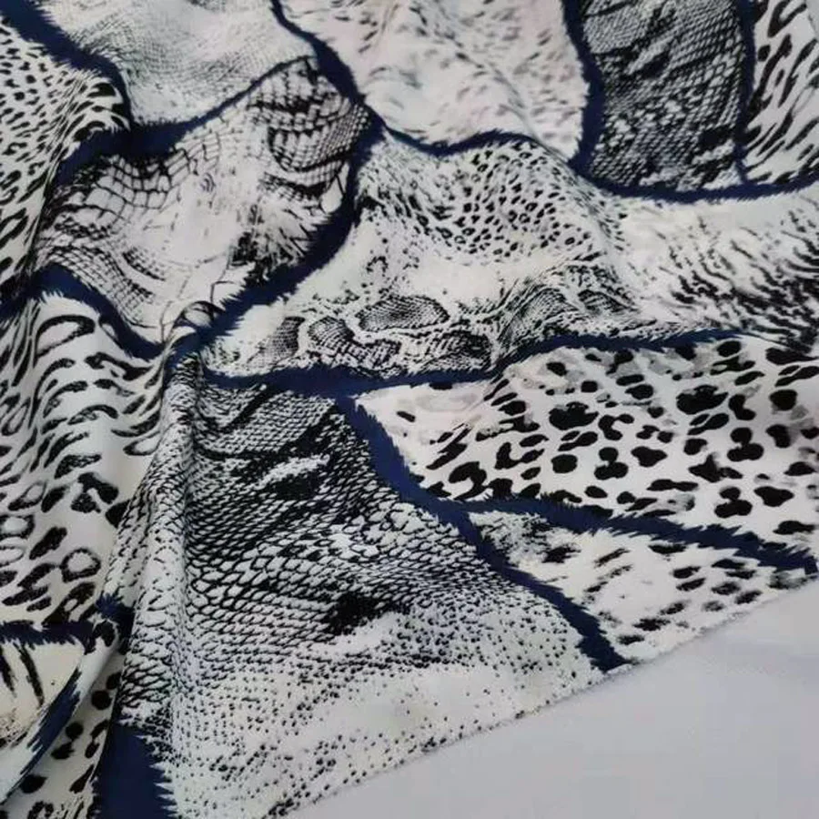 Шифоновая ткань с принтом зебры эластичный Воздухопроницаемый шарф блузка