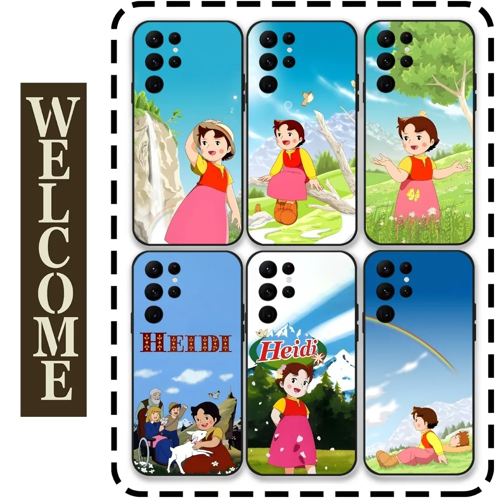 Heidi Cartoon Phone Case for Samsung Galaxy S24 Ultra S22 S23 S21 S20 5G Protective Silicone TPU Funda