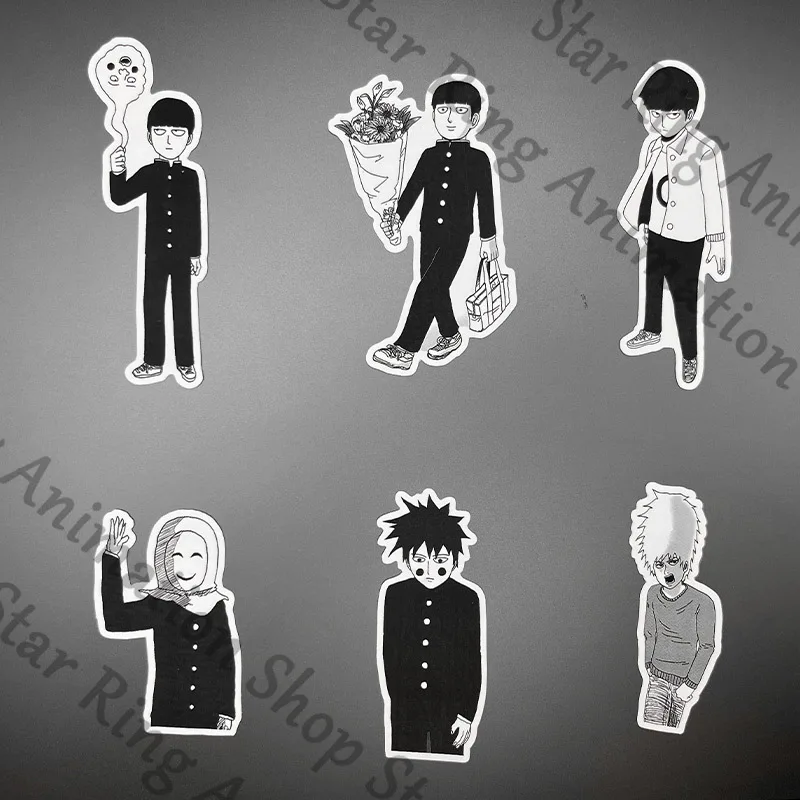60 наклеек Mobu Saiko Hyaku Mob Psycho 100 Kageyama Shigeo Манга наклейки «сделай сам» черно-белые стили без дубликатов образца (art.: 3920d24d123bb) - 3920d24d123bb