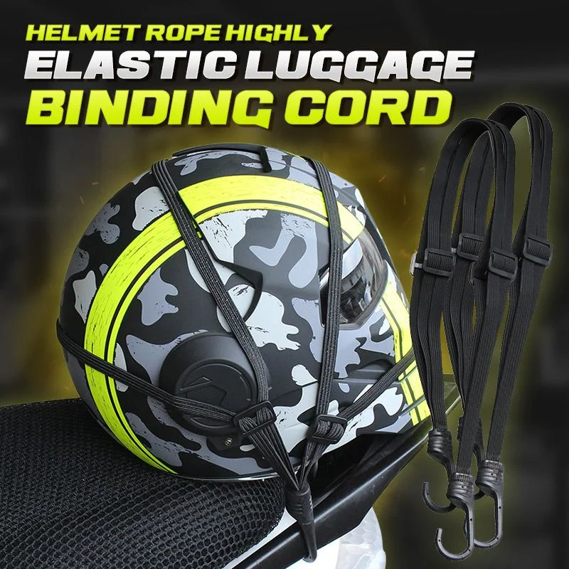 

Helmet Rope Highly Elastic Luggage Binding Cord Motorcycles Strength Retractable Helmet Luggage Elastic Rope Strap with 2 Hooks