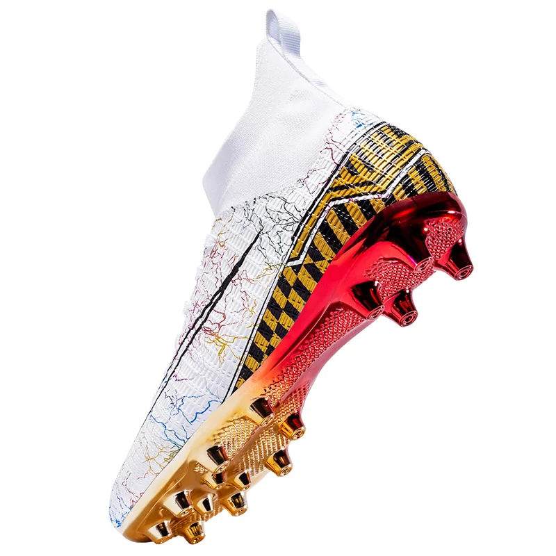 Adult Professional FG/TF Soccer Shoes Non-Slip Long Spike Football Boots Young Kids High Ankle Cleats Grass Soccer Sneakers