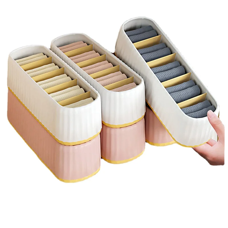 

Joybos 3 pcs/set Underwear Organizer Socks Storage Box Nordic Style for Bra Shorts Clothes Closet Drawer Divider Boxes JX96