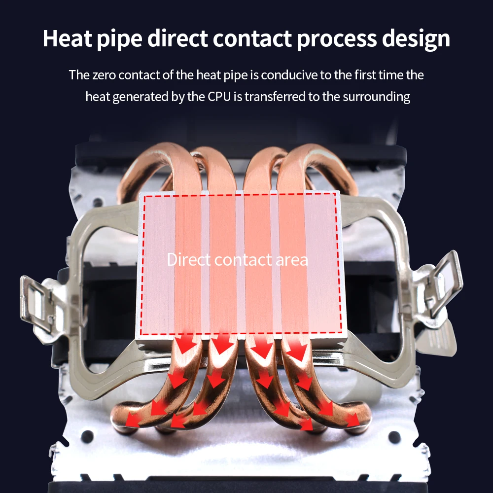 TISHRIC CPU Cooling Fan RGB 4 Heat Pipes Pin PWM Efficient Cooler For Intel LGA 1150 1151 1155 1200 1366 2011 AMD AM3 AM4 |