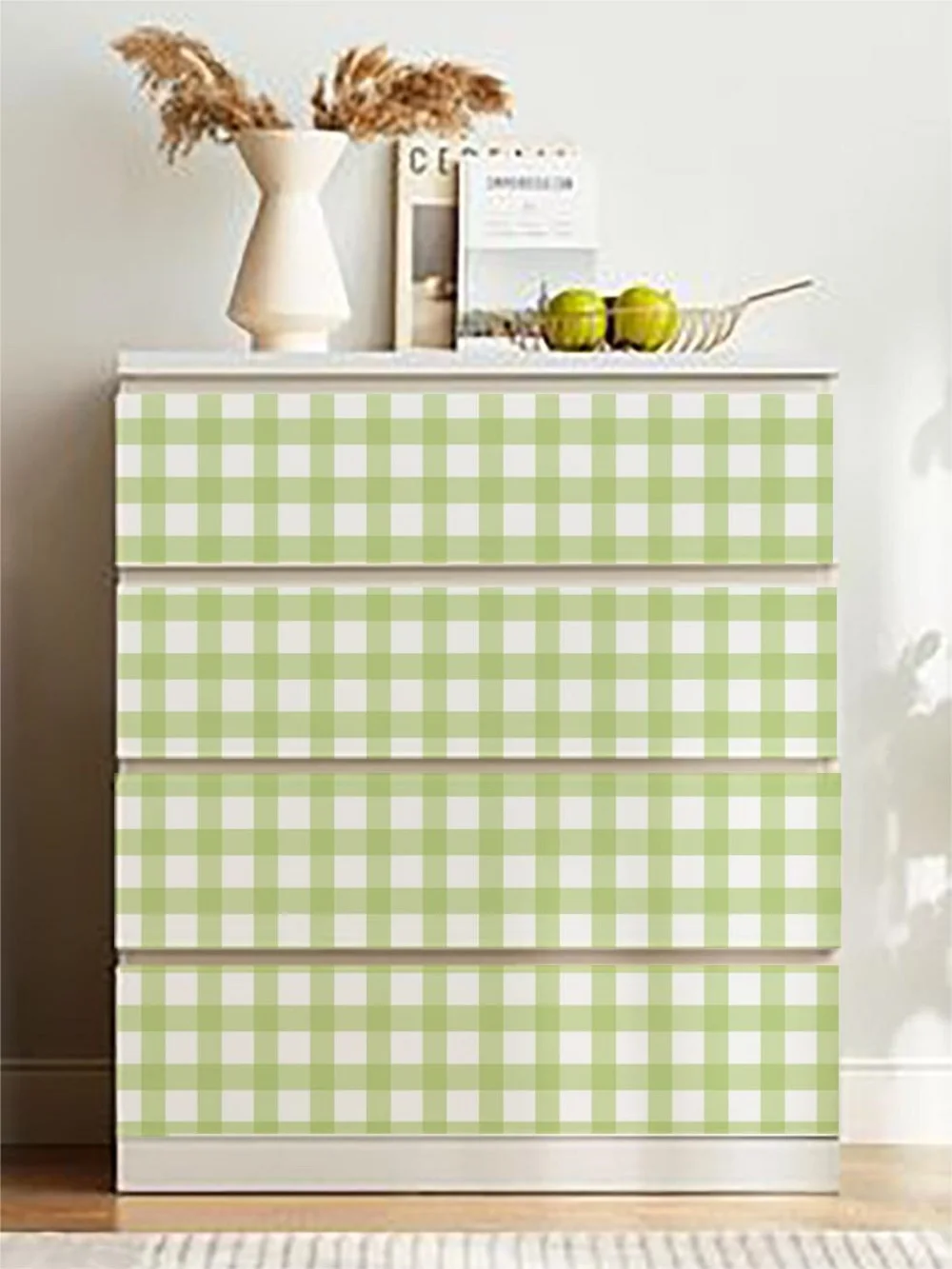 

Funlife дневная клетчатая Водонепроницаемая наклейка для мебели, клетчатая контактная бумага для комода, домашний декор