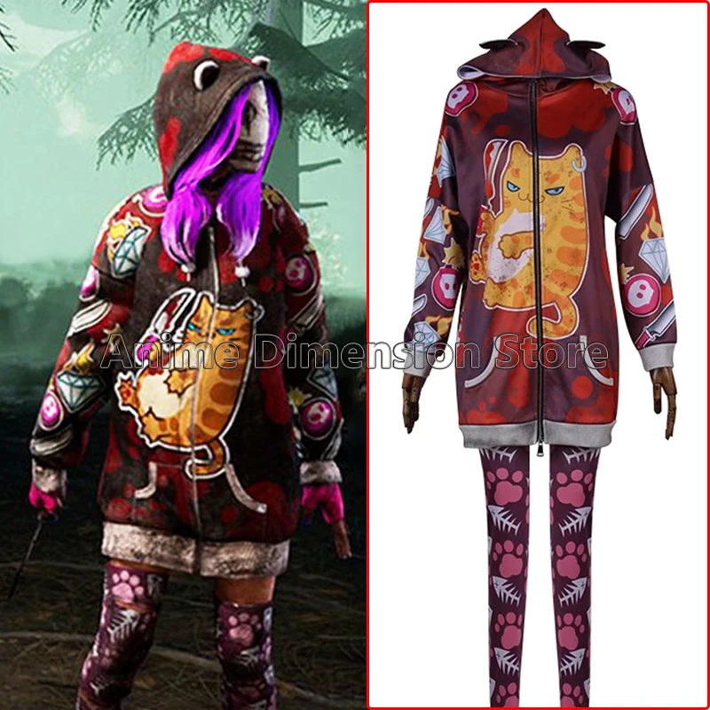 

Susie Cosplay Costumes Cat Hoodie Game Dead Daylight Role Play Uniform Mask Female Halloween Carnival Party Outfit