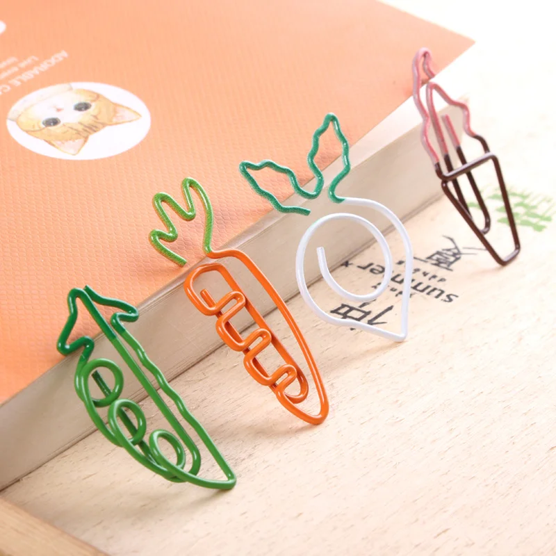 

12pcs/set Kawaii Bookmark Fruit Shape Paper Clips Korean Stationery Mini Metal Index Clips Office Accessories Cute Paperclip